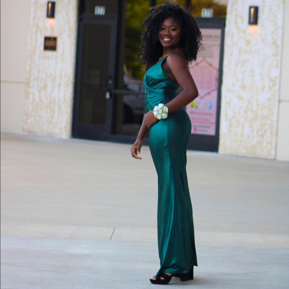Green Metallic Prom Dress size 6